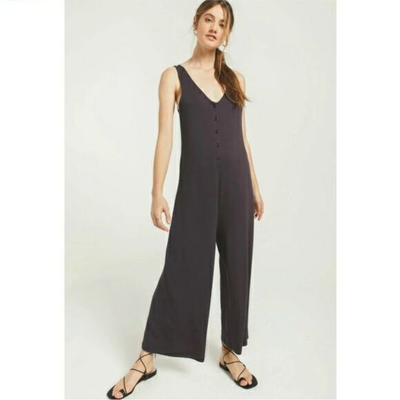 Z Supply The Mojave Wide Leg Cropped Jumpsuit Gray Size Small - Picture 1 of 6